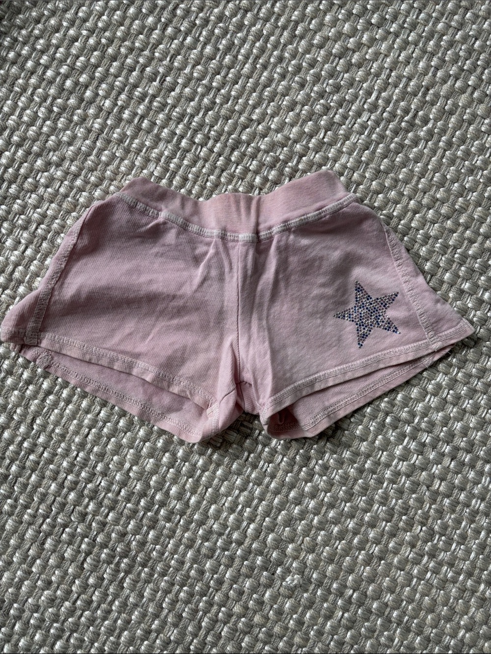 Girls' Light Pink Star Cotton Blend Shorts